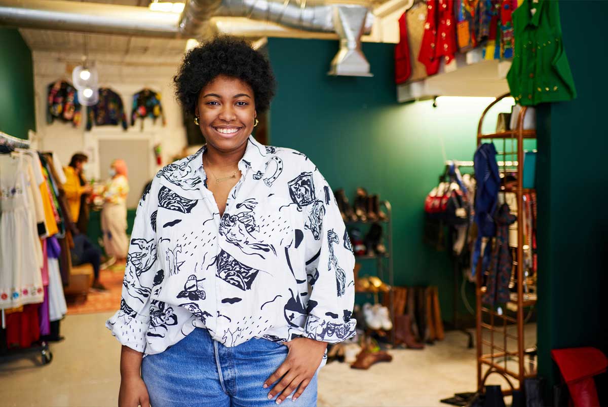 Black woman boutique owner