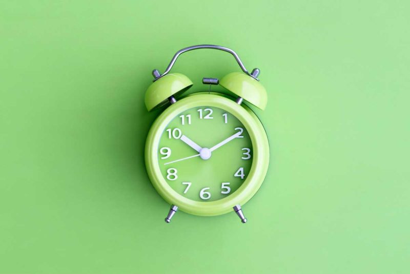 Lime green alarm clock