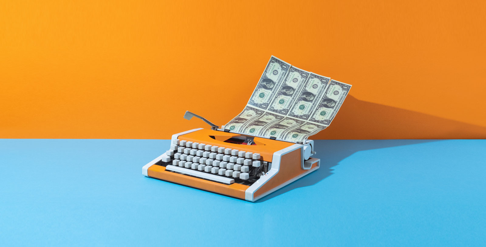 typewriter printing cash to reflect different types of mortgage