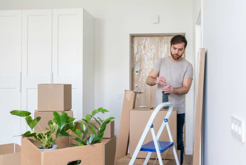 Man moving into new home