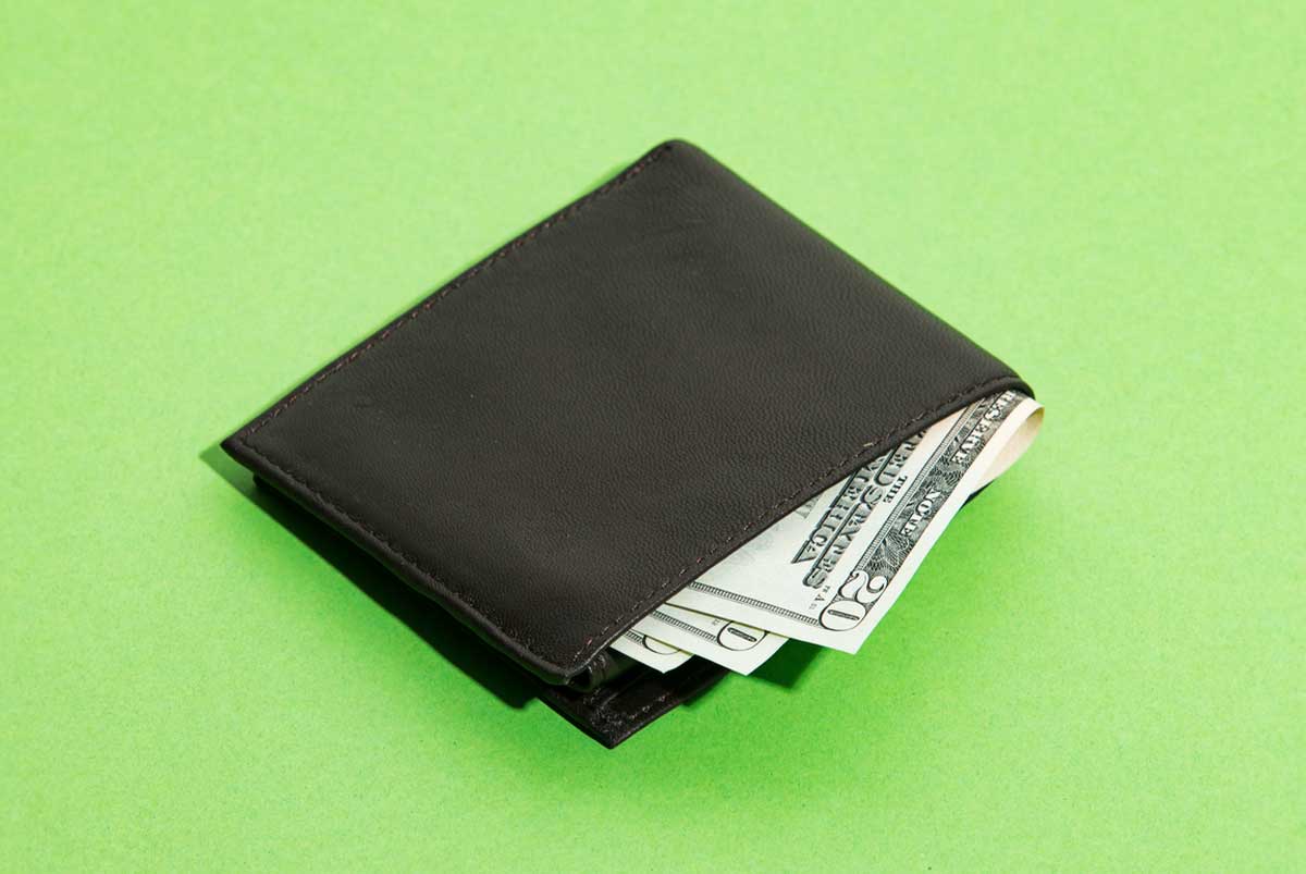 wallet with cash