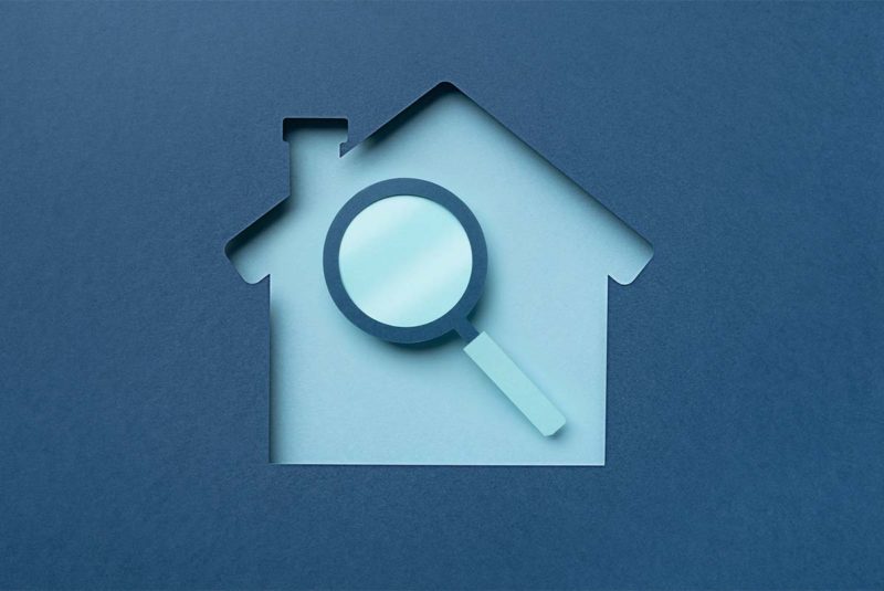 House icon with magnifying glass