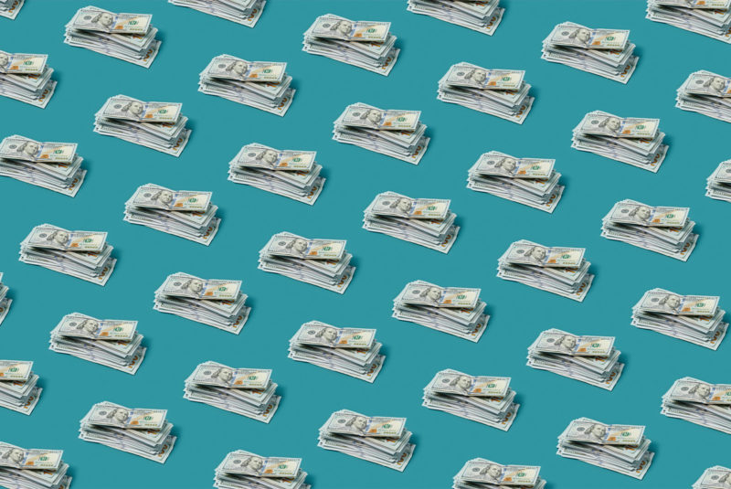 Conceptual pattern of stacked dollar bills