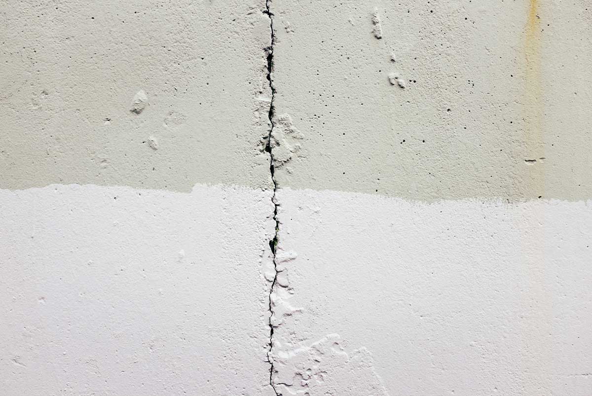 Home foundation crack